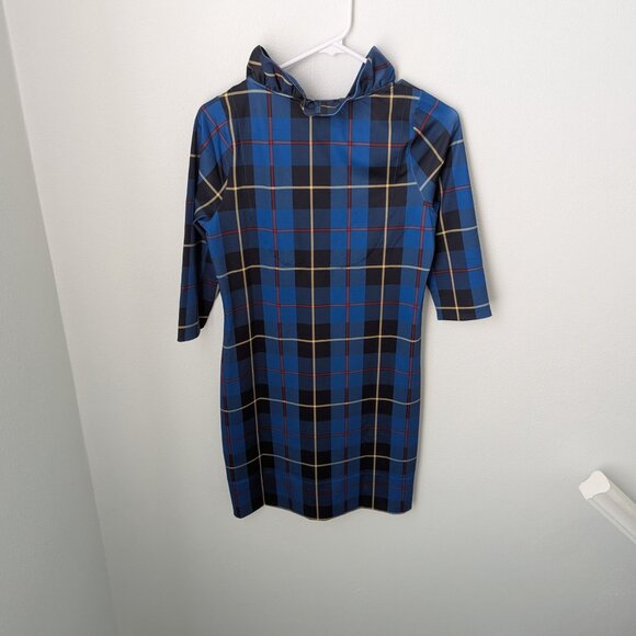 Gretchen Scott Plaid Ruffled Neck Dress, XS - Picture 3 of 5